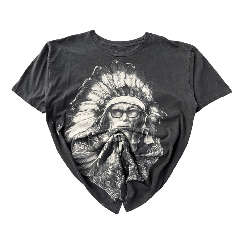 Rook Old and Serious Man Y2K Graphic T-Shirt Black L