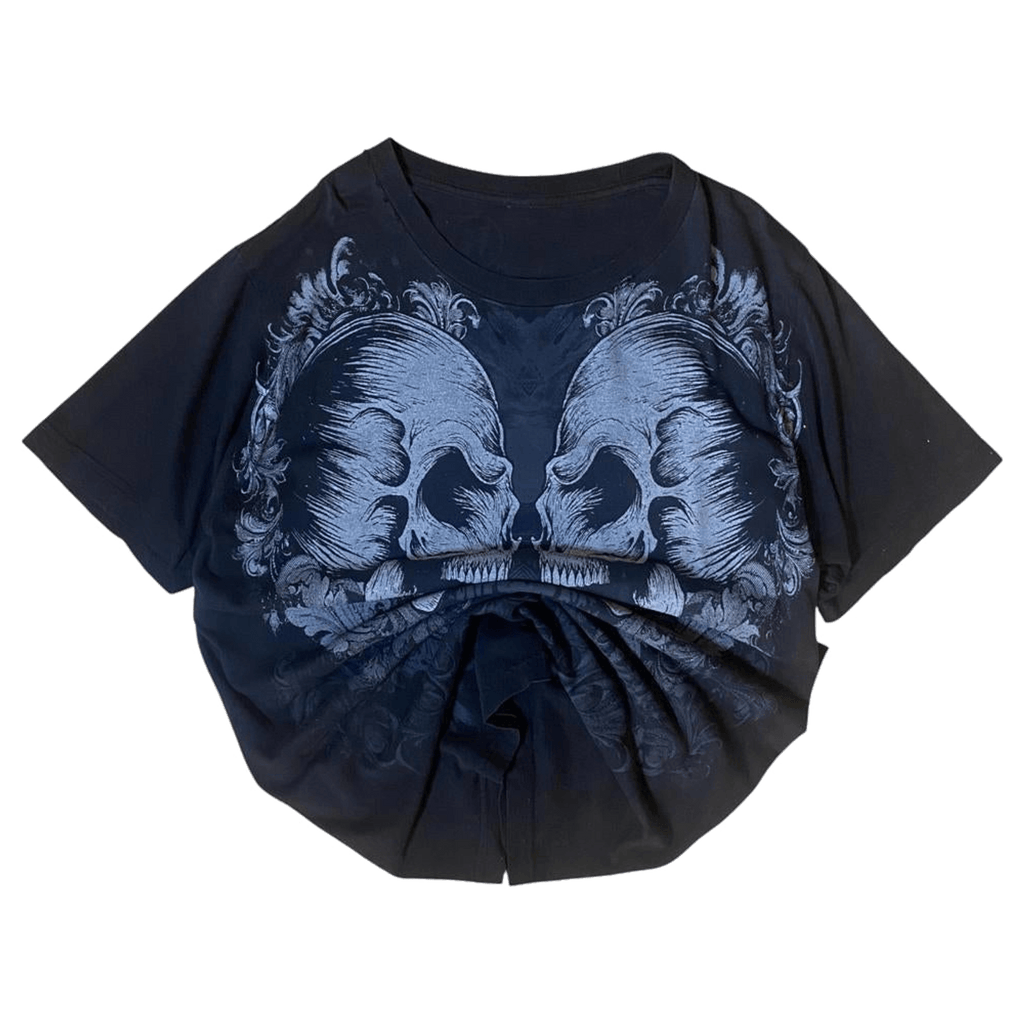 Y2K Skull2SKull Graphic T Shirt Black M