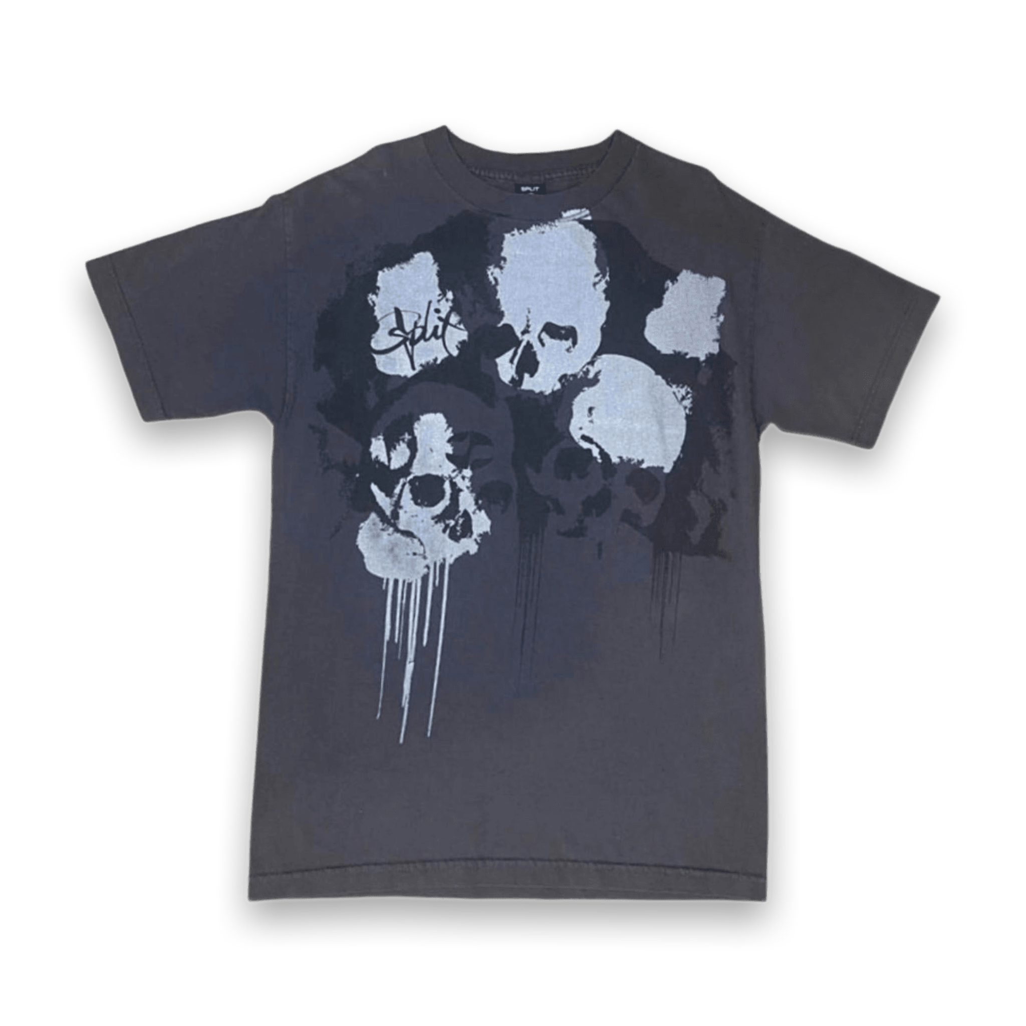 Split Skateboards Y2K Skull Short Sleeve T Shirt Grey M