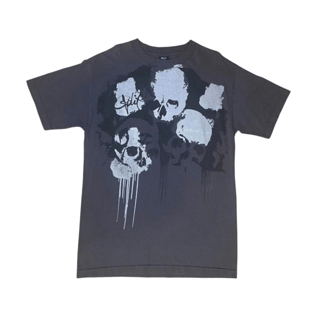 Split Skateboards Y2K Skull Short Sleeve T Shirt Grey M
