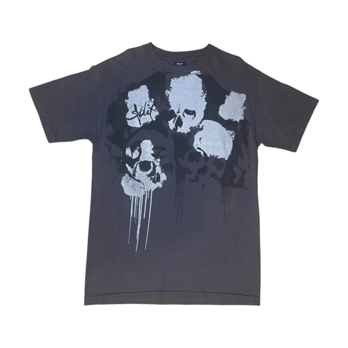 Split Skateboards Y2K Skull Short Sleeve T Shirt Grey M