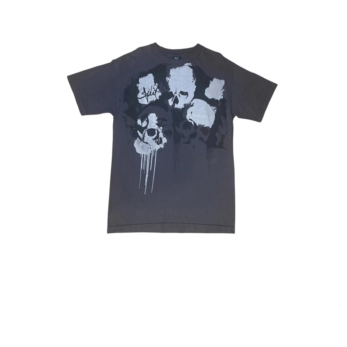 Split Skateboards Y2K Skull Short Sleeve T Shirt Grey M