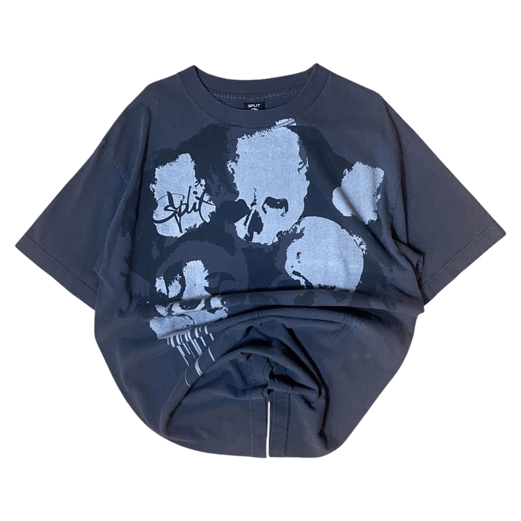 Split Skateboards Y2K Skull Short Sleeve T Shirt Grey M