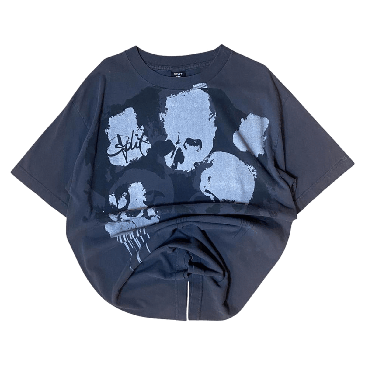 Split Skateboards Y2K Skull Short Sleeve T Shirt Grey M