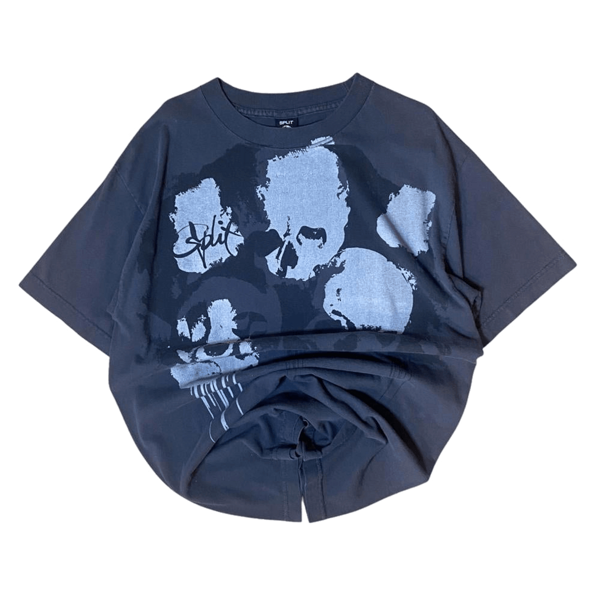 Split Skateboards Y2K Skull Short Sleeve T Shirt Grey M
