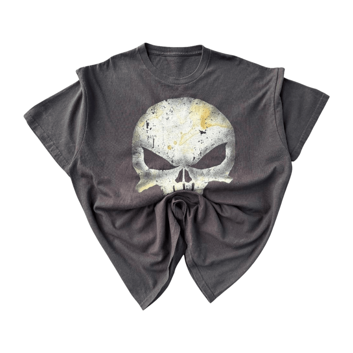 Skull T-Shirt Y2K Vintage Black L