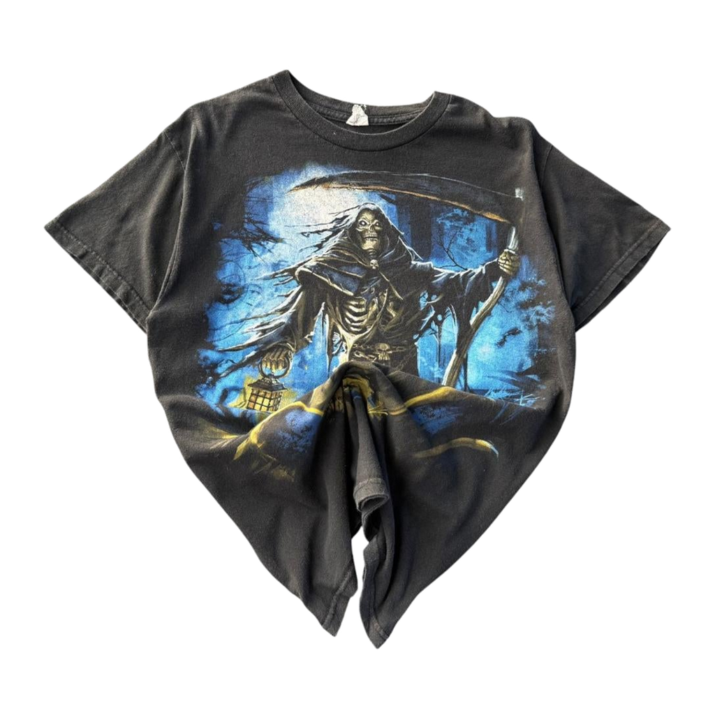 Grim Reaper Y2K Graphic Short Sleeve T-Shirt Black L