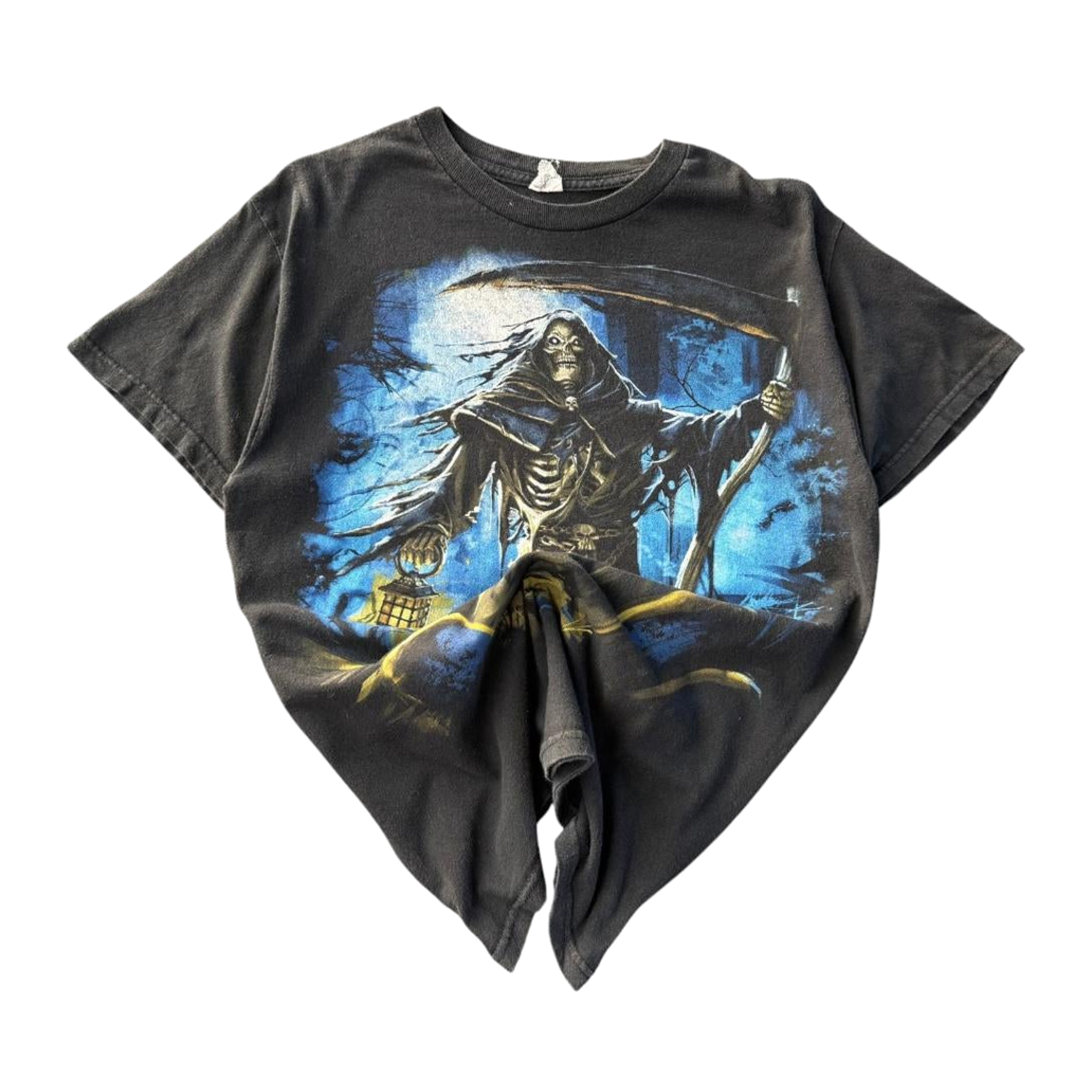 Grim Reaper Y2K Graphic Short Sleeve T-Shirt Black L