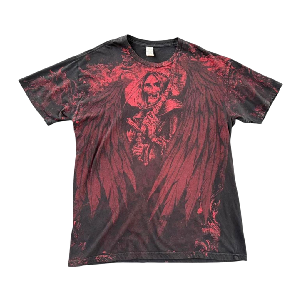Grim Reaper Grunge Red Black 1990’s Vintage W Paper tag Black Red L