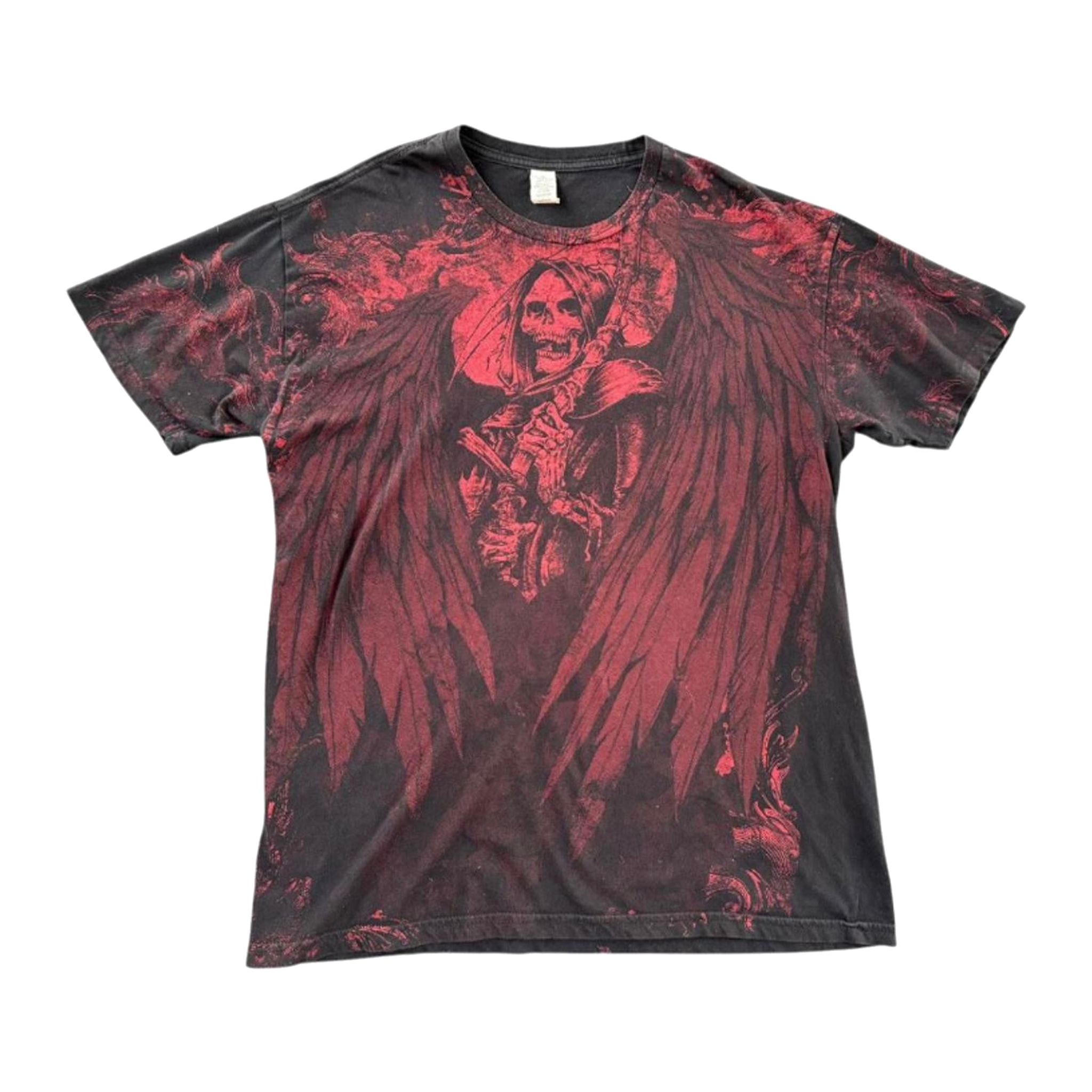 Grim Reaper Grunge Red Black 1990’s Vintage W Paper tag Black Red L