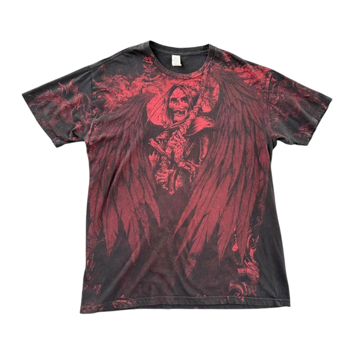 Grim Reaper Grunge Red Black 1990’s Vintage W Paper tag Black Red L