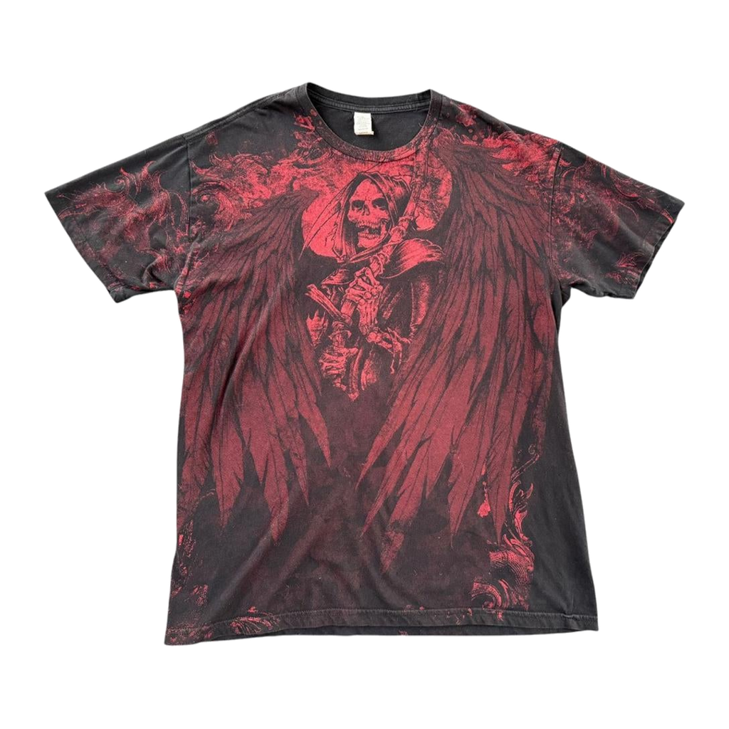 Grim Reaper Grunge Red Black 1990’s Vintage W Paper tag Black Red L