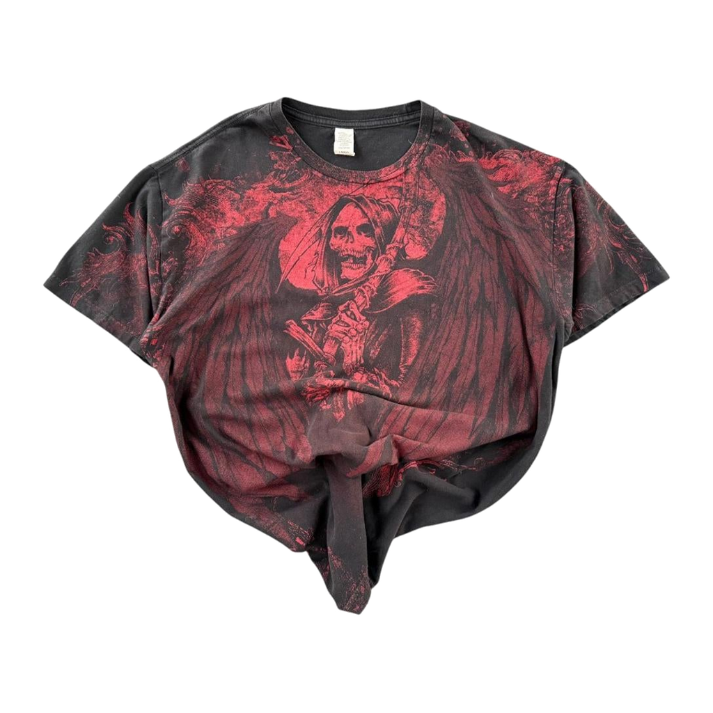 Grim Reaper Grunge Red Black 1990’s Vintage W Paper tag Black Red L