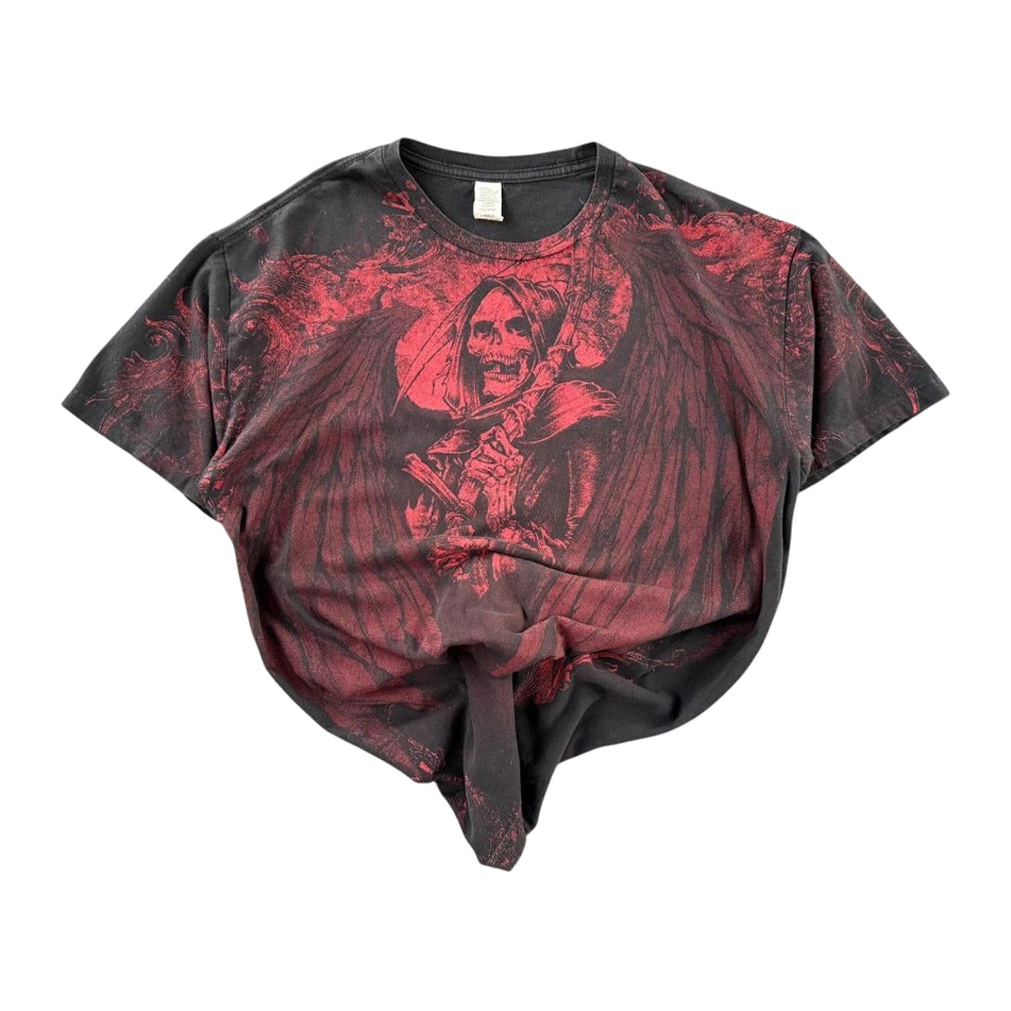 Grim Reaper Grunge Red Black 1990’s Vintage W Paper tag Black Red L