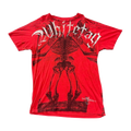 Aggravated Mentality Skeleton Skull Graphic Print Y2K Short Sleeve T-Shirt Red L