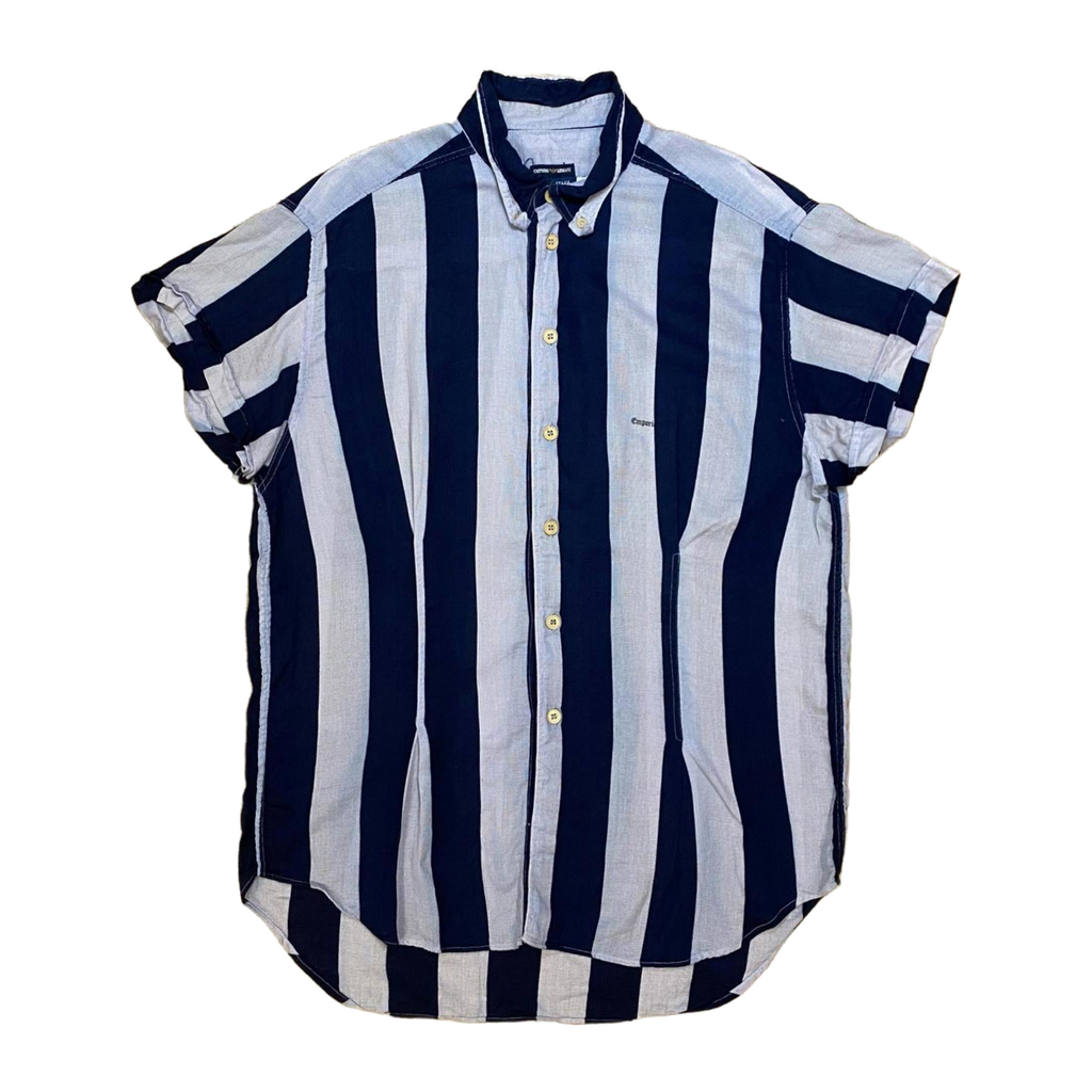 Emporio Armani Classic 90s Light Cotton Striped Button Up Beige M