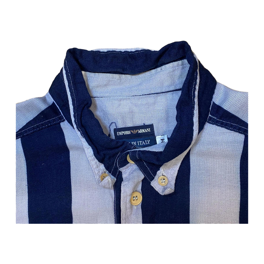 Emporio Armani Classic 90s Light Cotton Striped Button Up Beige M