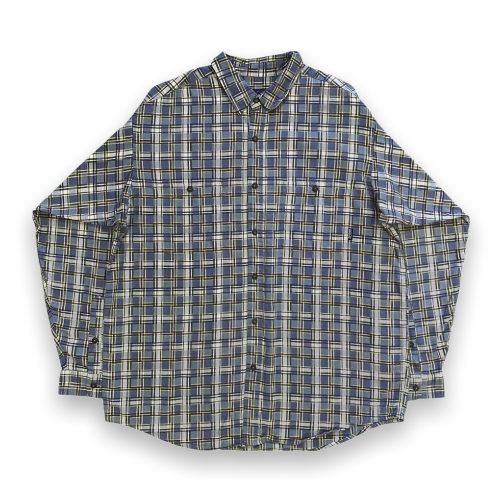 Patagonia Vintage Plaid Shirt loose Fit 1990's Purple Grey Mens L
