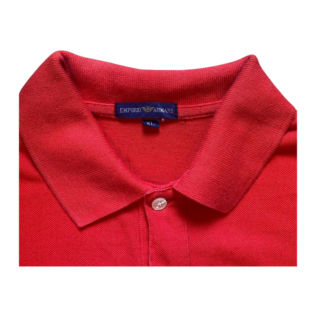 Classics of Emporio Armani Polo Shirt Gold Label Vintage 1980's Red XL