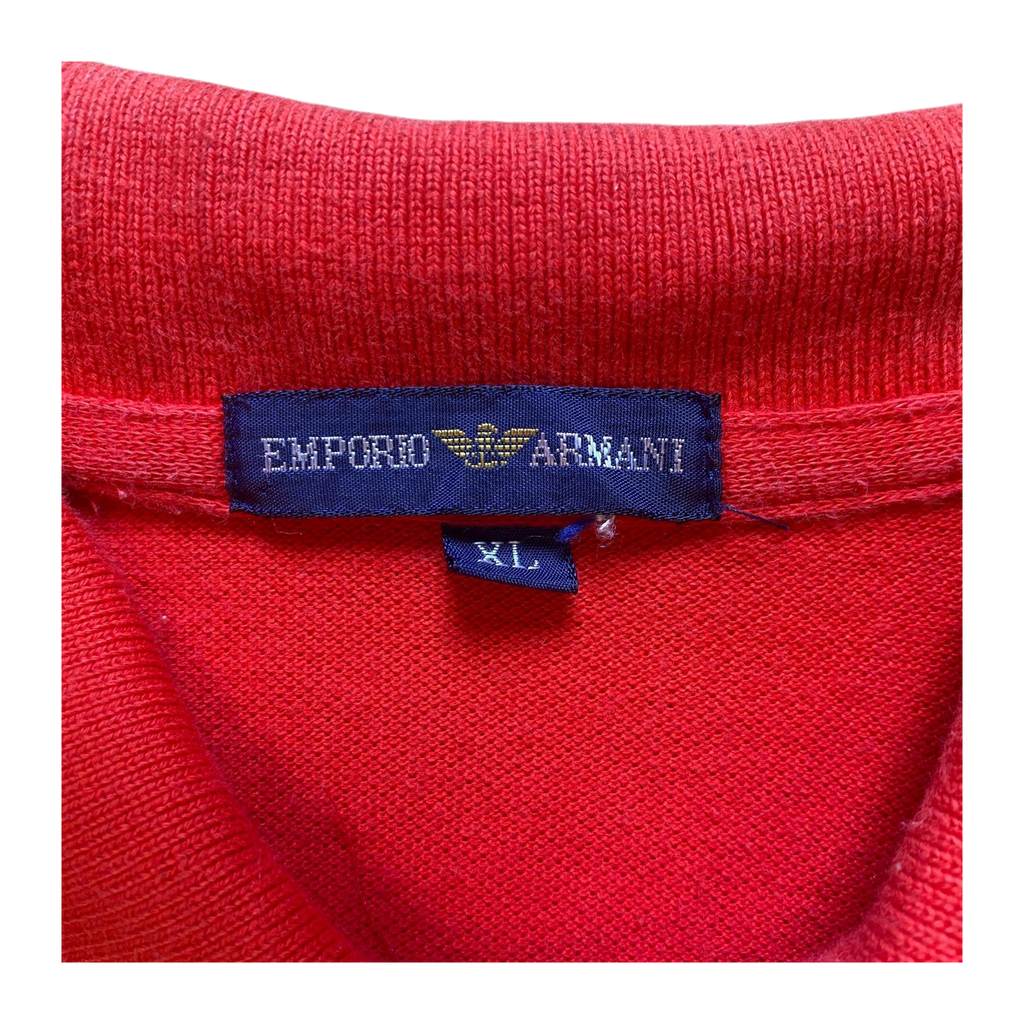 Classics of Emporio Armani Polo Shirt Gold Label Vintage 1980's Red XL