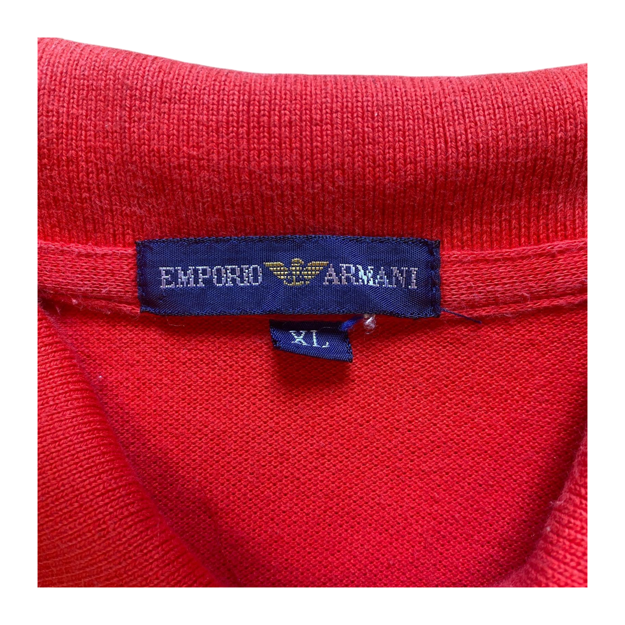 Classics of Emporio Armani Polo Shirt Gold Label Vintage 1980's Red XL