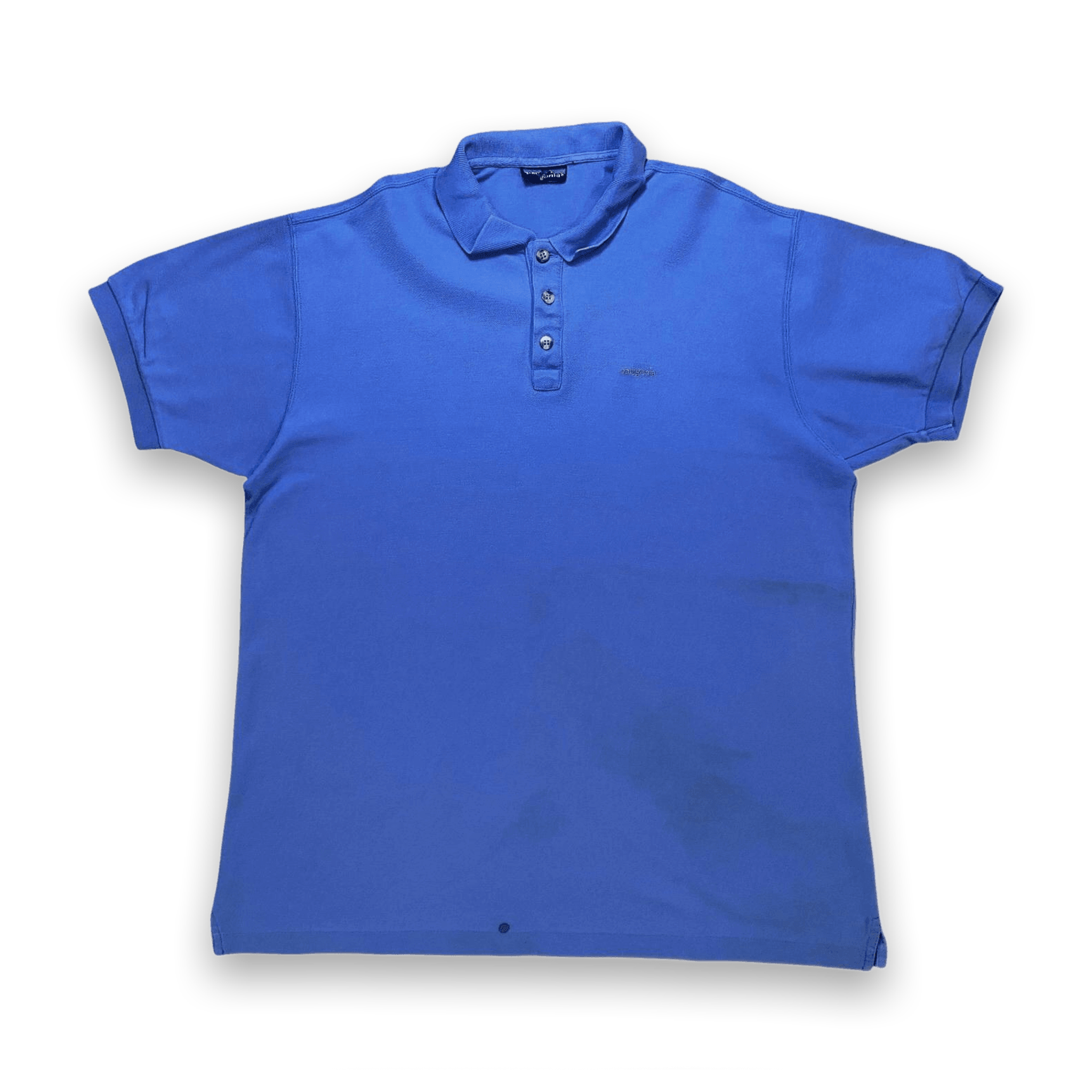 Vintage Patagonia Polo Shirt 1990's Bright Blue Size L