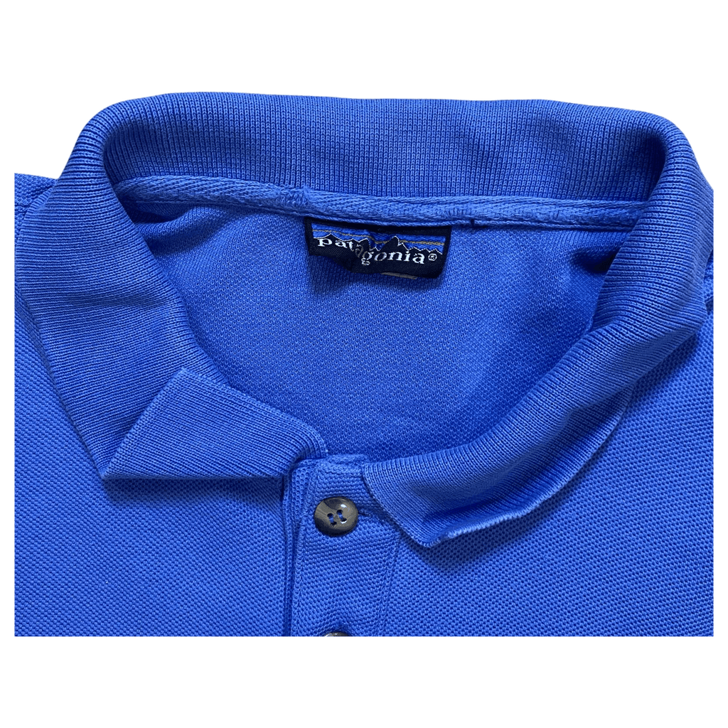 Vintage Patagonia Polo Shirt 1990's Bright Blue Size L