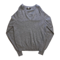 Coxmoore Oxleys Vintage 1970s Cashmere V-Neck Sweater Made in UK Grey M