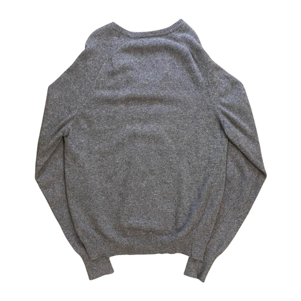 Coxmoore Oxleys Vintage 1970s Cashmere V-Neck Sweater Made in UK Grey M