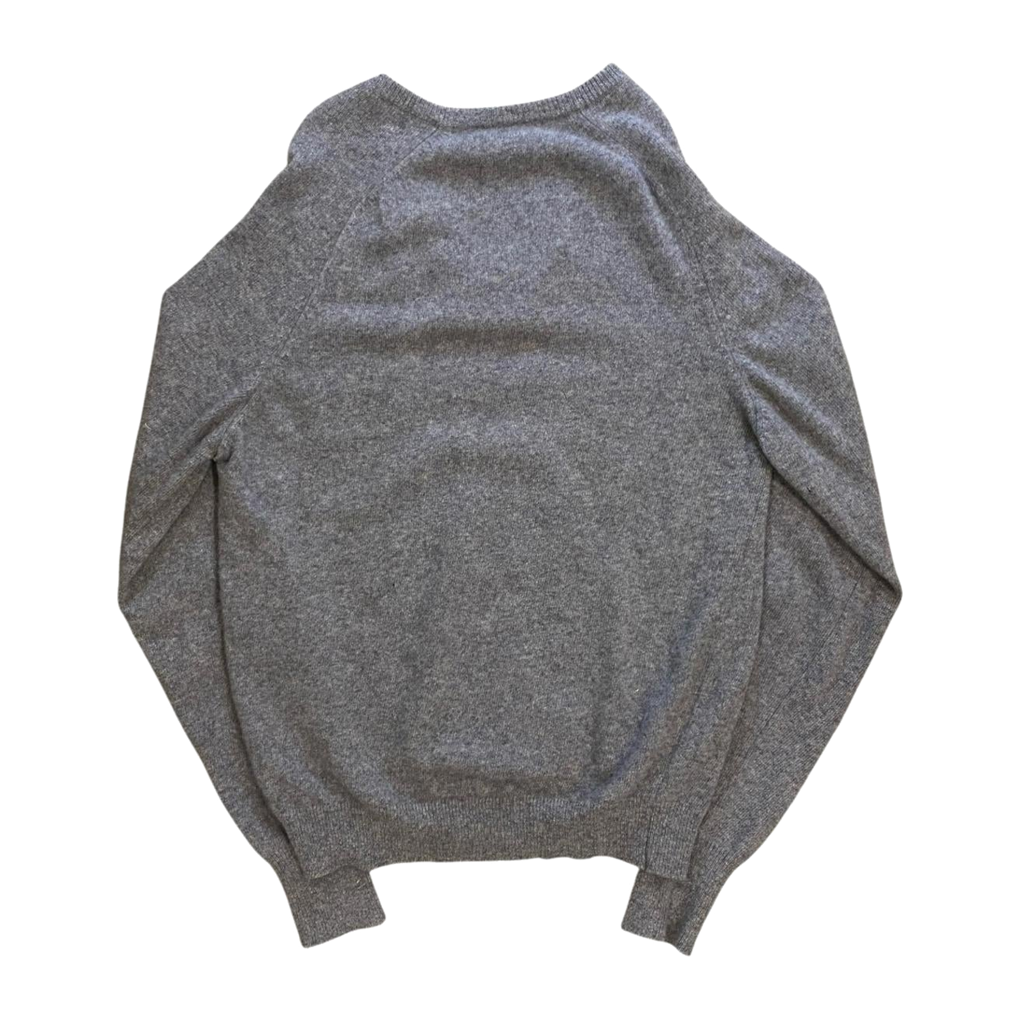 Coxmoore Oxleys Vintage 1970s Cashmere V-Neck Sweater Made in UK Grey M