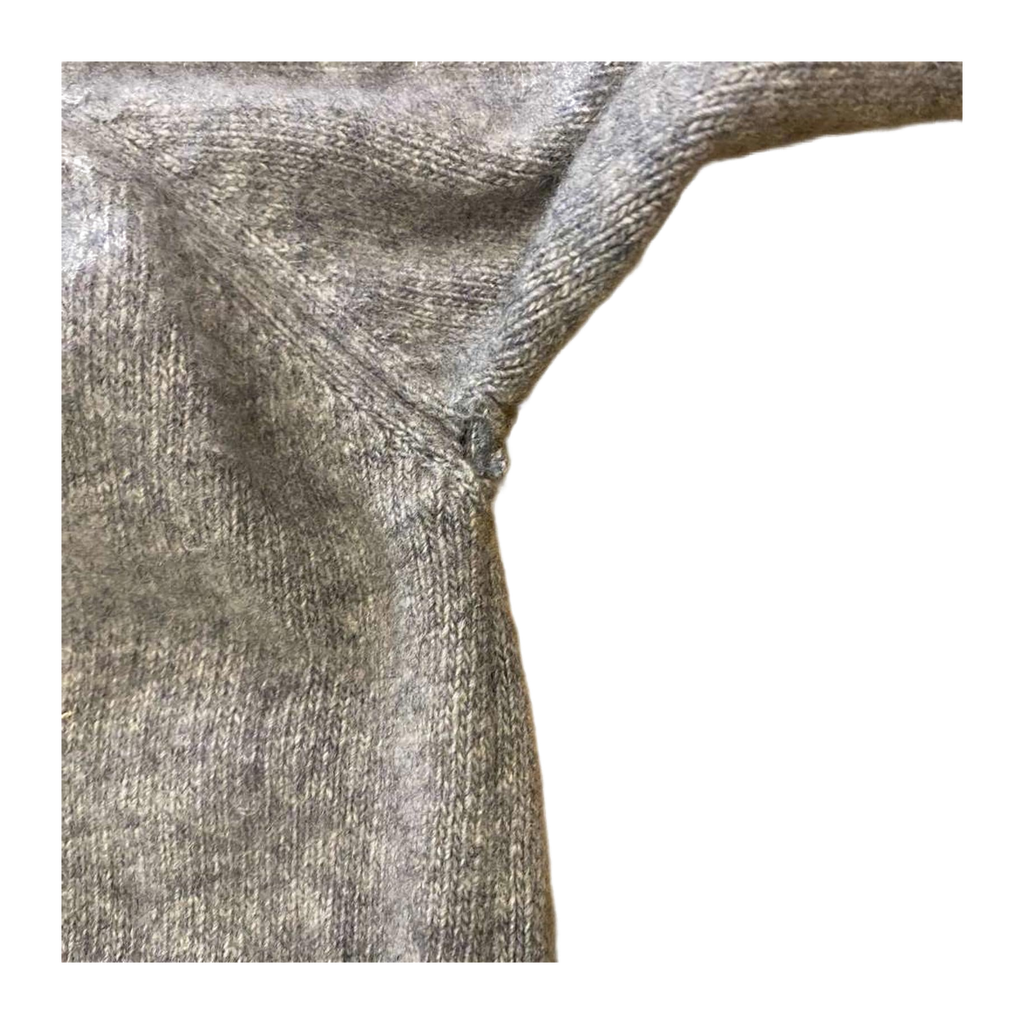 Coxmoore Oxleys Vintage 1970s Cashmere V-Neck Sweater Made in UK Grey M