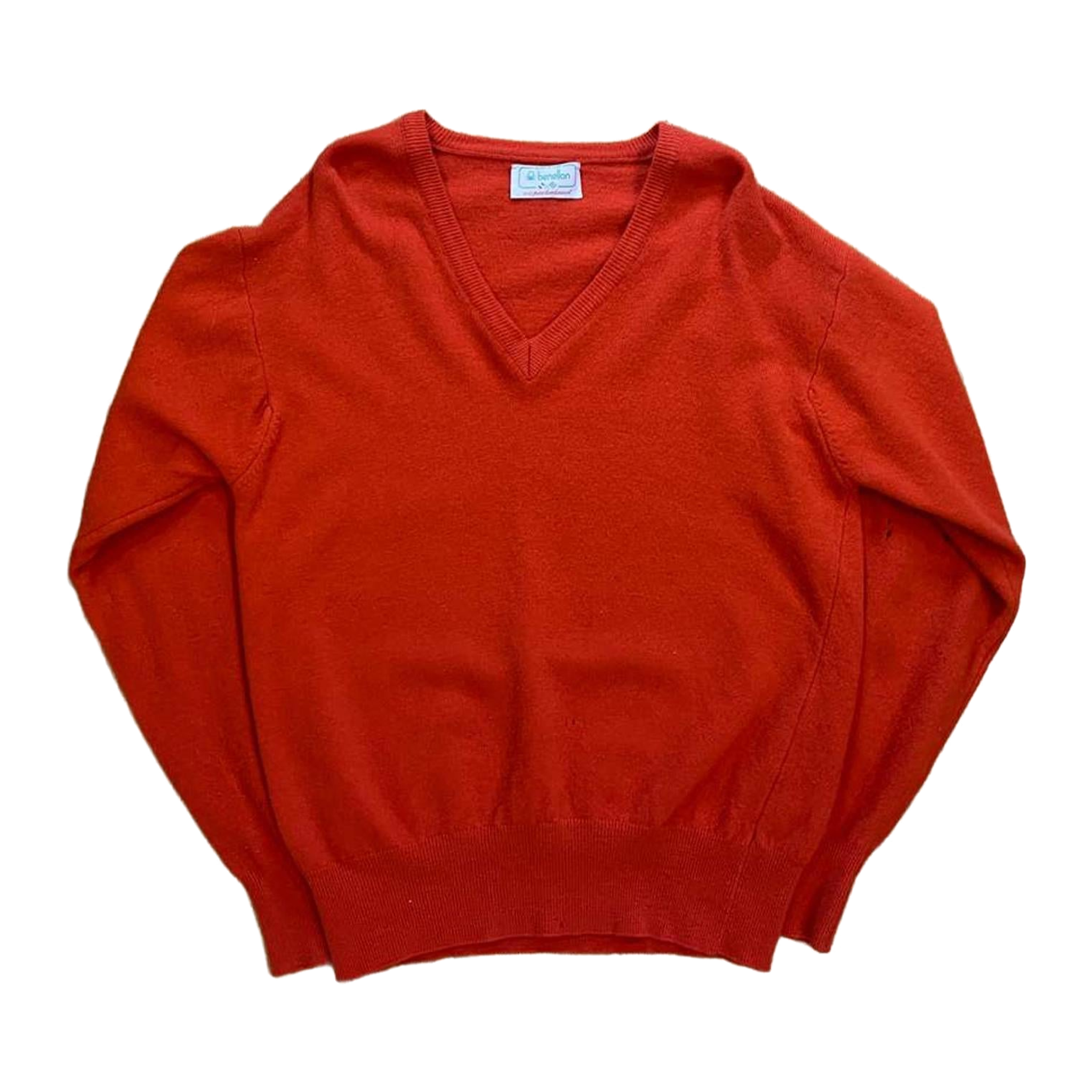 Benetton Vintage 1970s Lambswool Made in Italy Sweater Red M