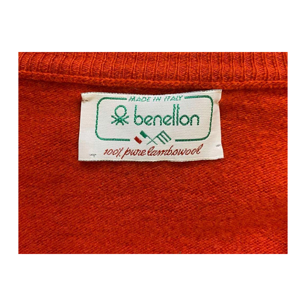 Benetton Vintage 1970s Lambswool Made in Italy Sweater Red M