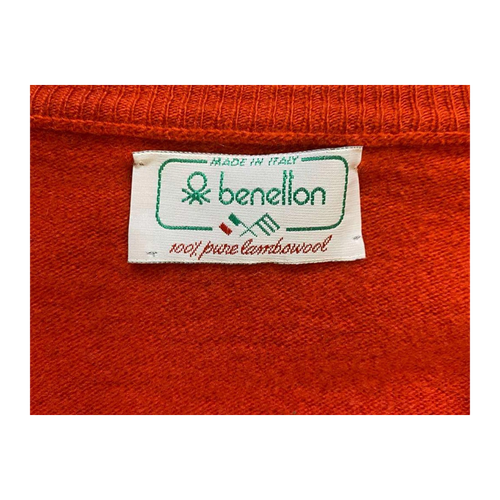 Benetton Vintage 1970s Lambswool Made in Italy Sweater Red M