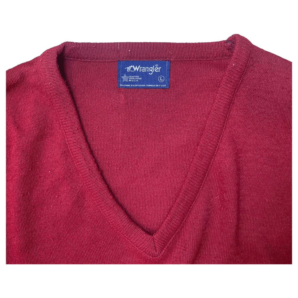 Wrangler Vintage Made in USA Knit Sweater Red L