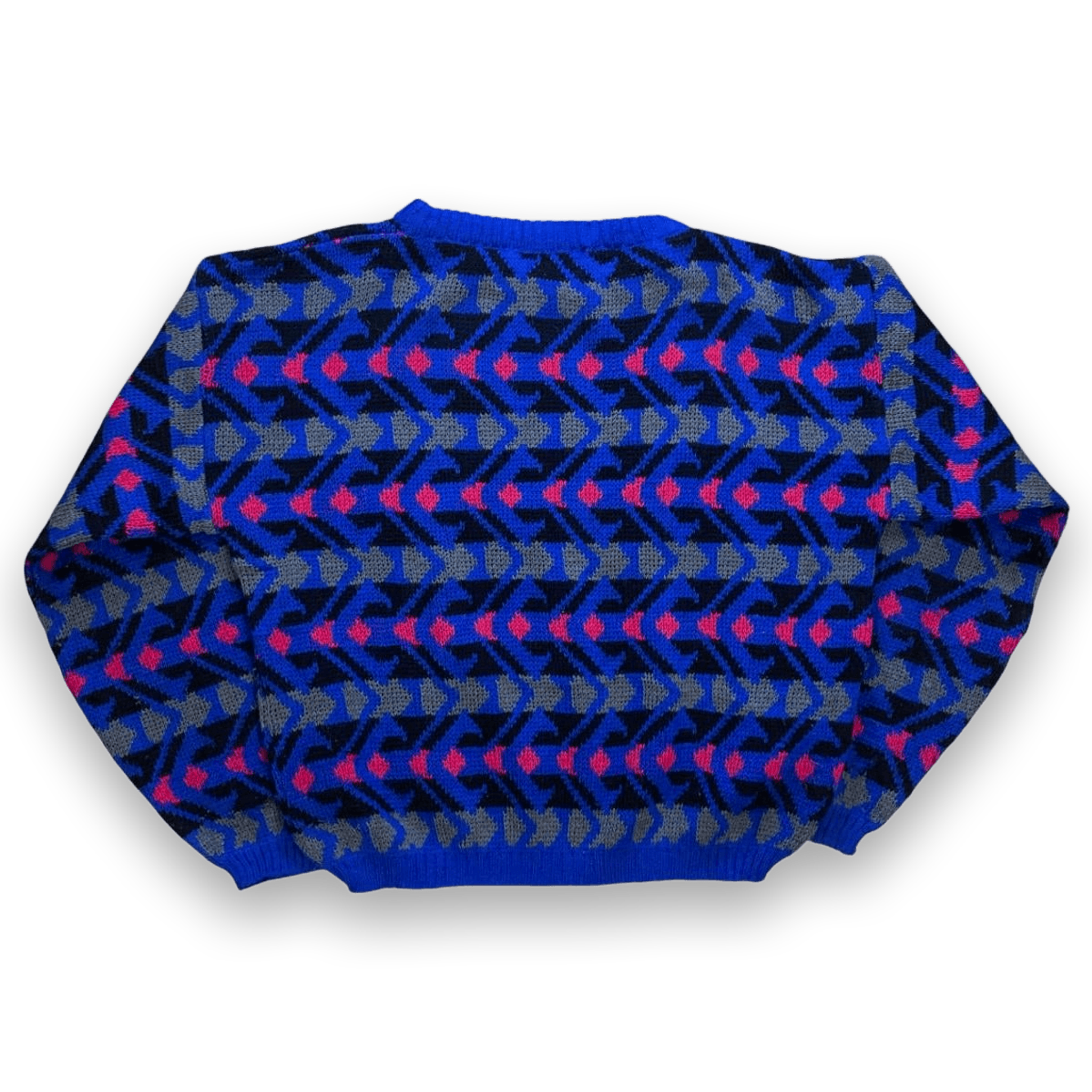 Vintage 1990s Made in Italy Men's Chunky Knitted Sweater Boxy Fit Blue M