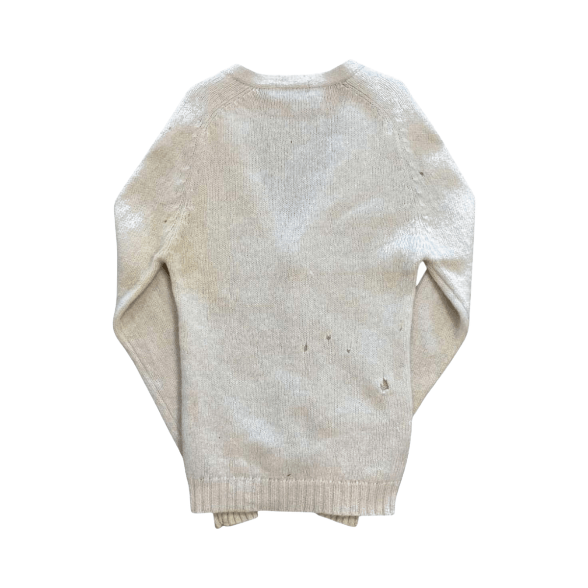 Take 6 Vintage Women's Pure Shetland Wool V Neck Cardigan Cream M