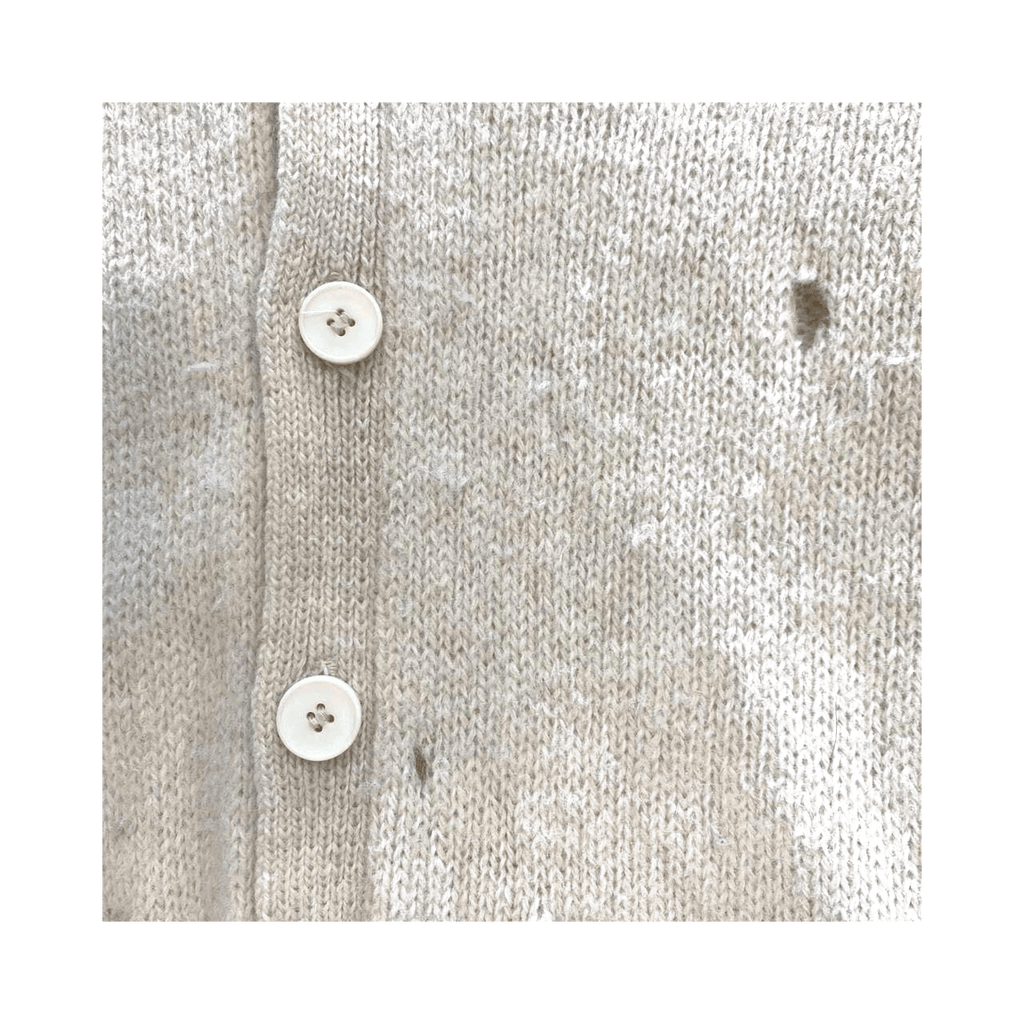 Take 6 Vintage Women's Pure Shetland Wool V Neck Cardigan Cream M