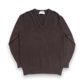 Pringle True Vintage 1980s Made in Scotland Men's Cashmere V Neck Sweater Brown M