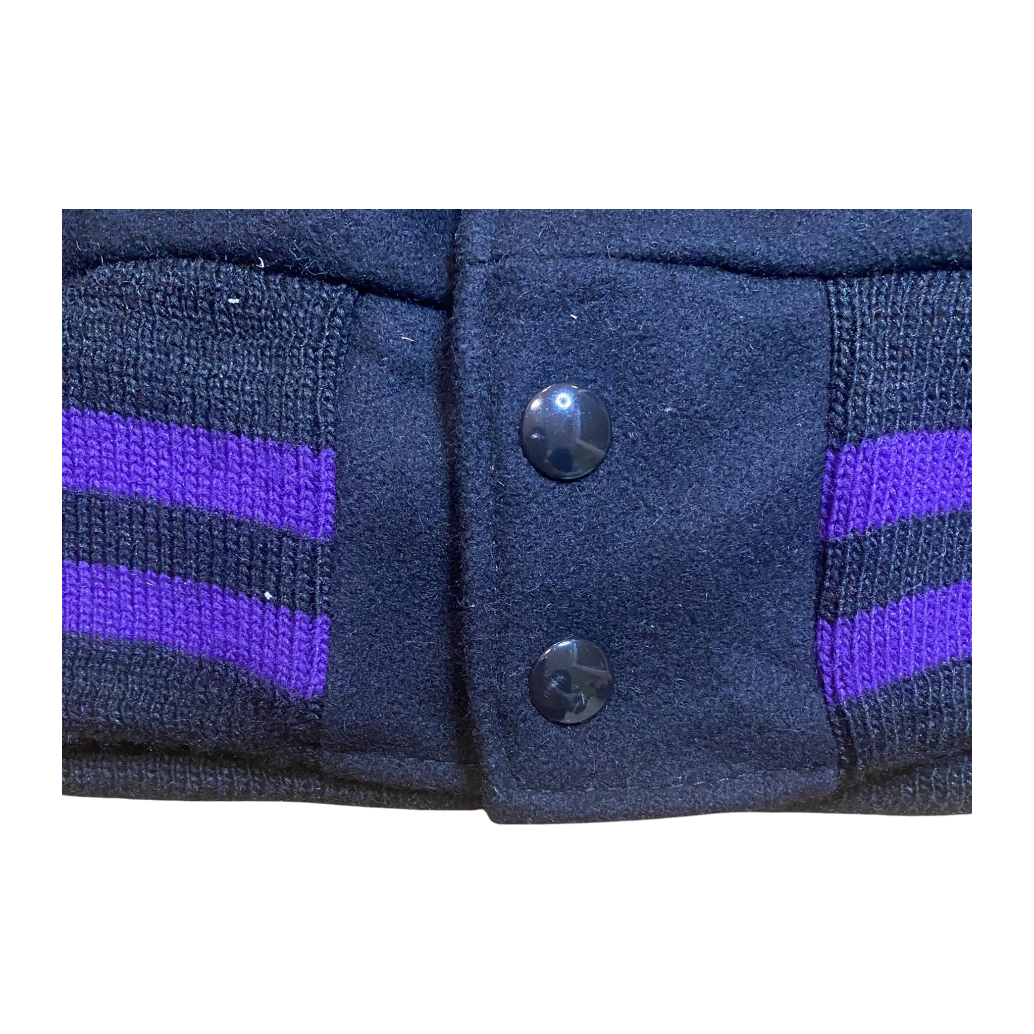 DeLong Varsity Jacket Wool Vintage 2012 New with Tags Black S