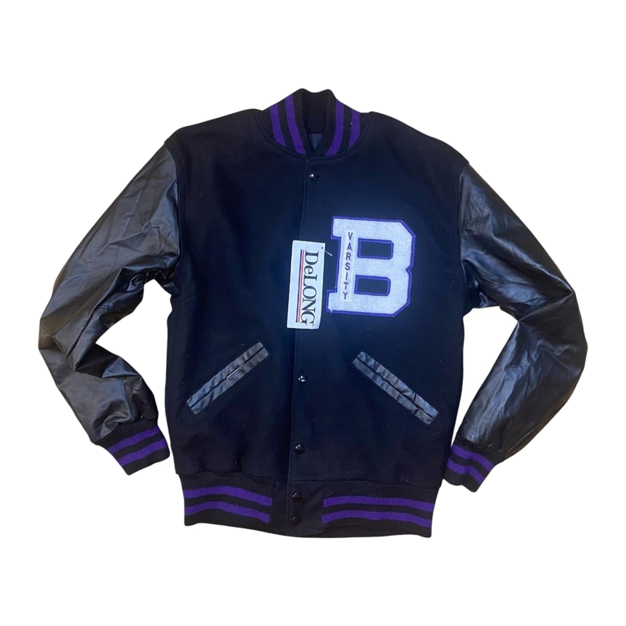 DeLong Varsity Jacket Wool Vintage 2012 New with Tags Black S