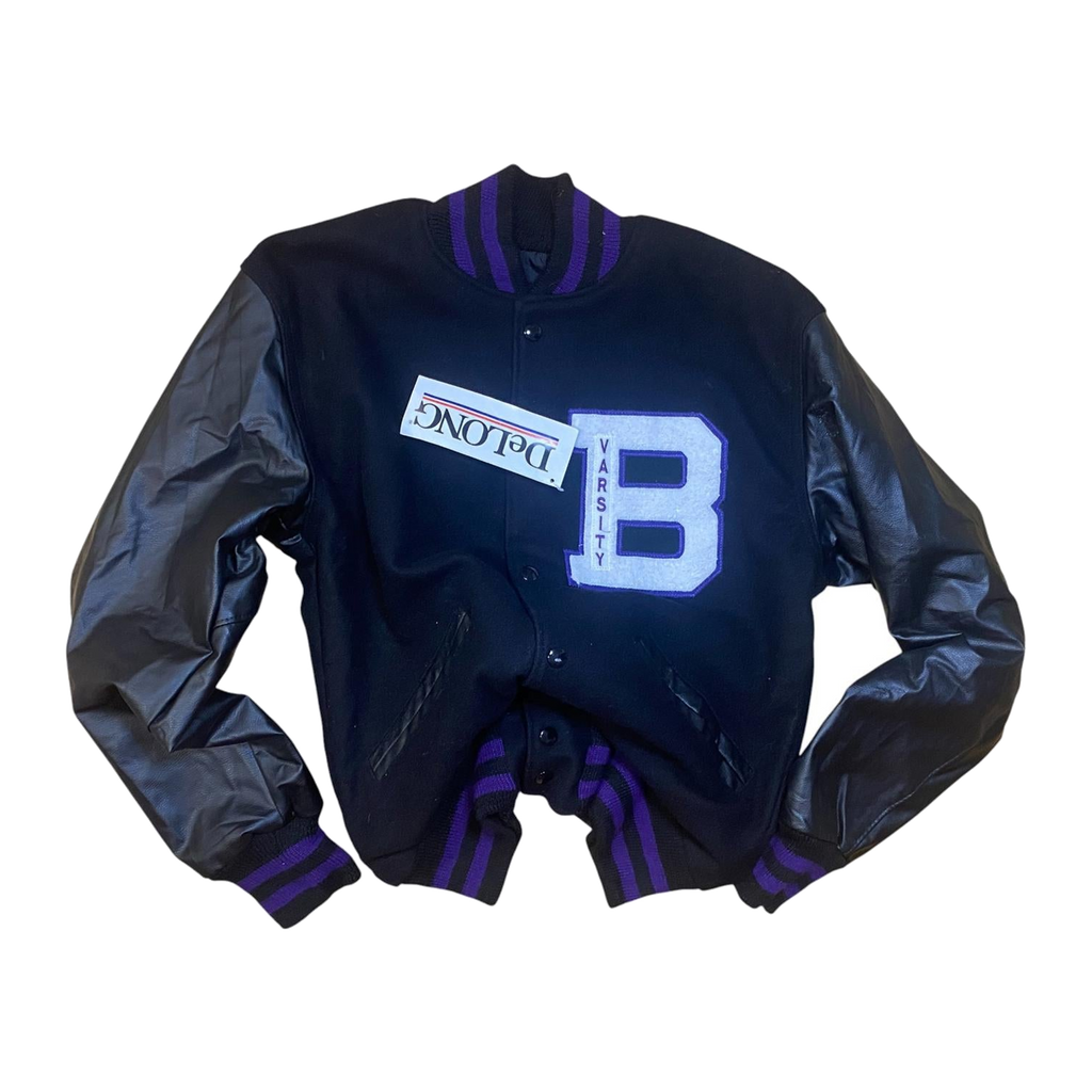 DeLong Varsity Jacket Wool Vintage 2012 New with Tags Black S
