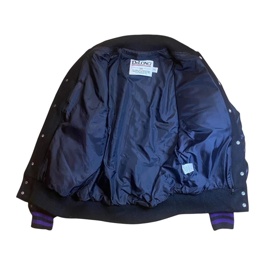 DeLong Varsity Jacket Wool Vintage 2012 New with Tags Black S