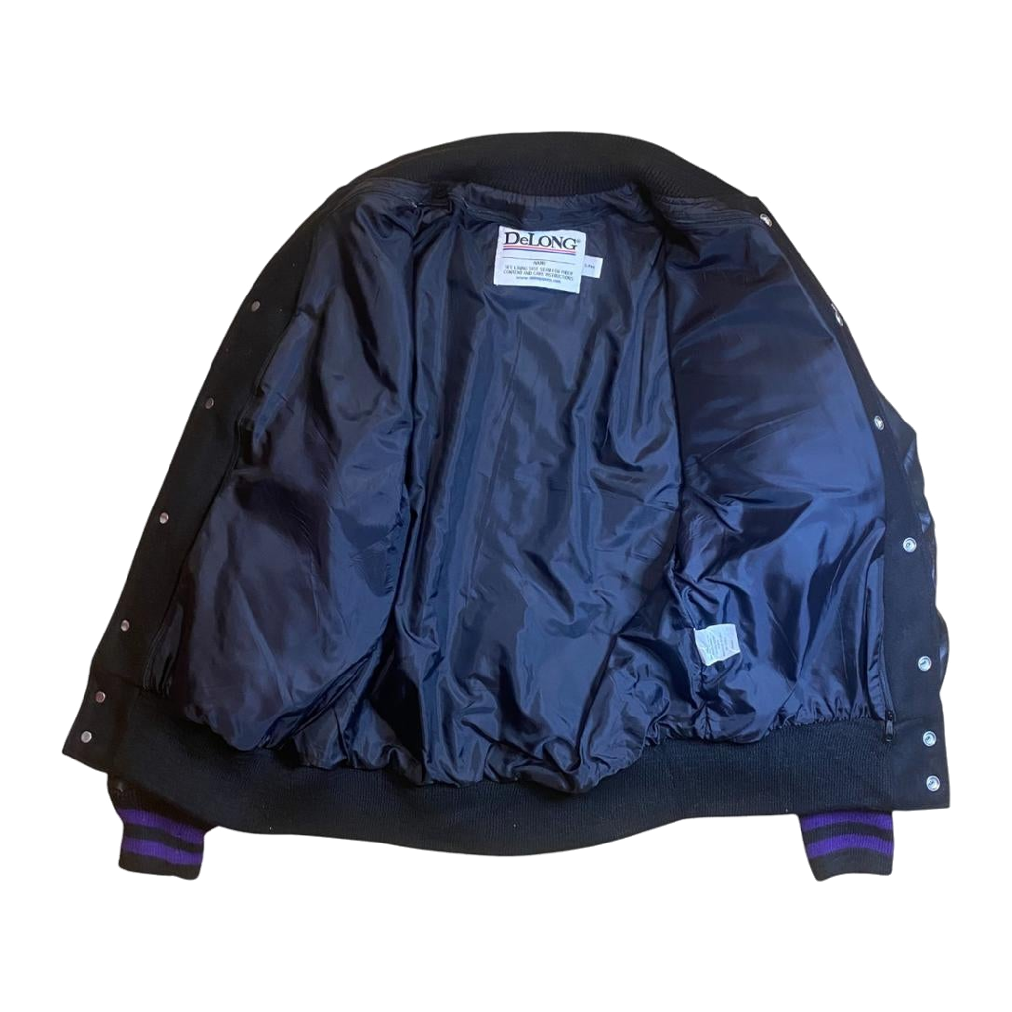 DeLong Varsity Jacket Wool Vintage 2012 New with Tags Black S