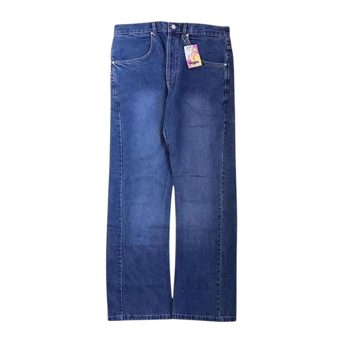 Dope Silvester Blast Wash Men's Y2K New with Tag Straight Leg Denim Jean W38 L32
