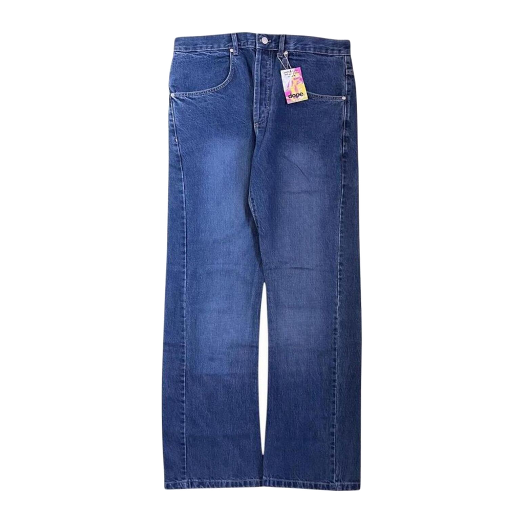 Dope Silvester Blast Wash Men's Y2K New with Tag Straight Leg Denim Jean W34 L32