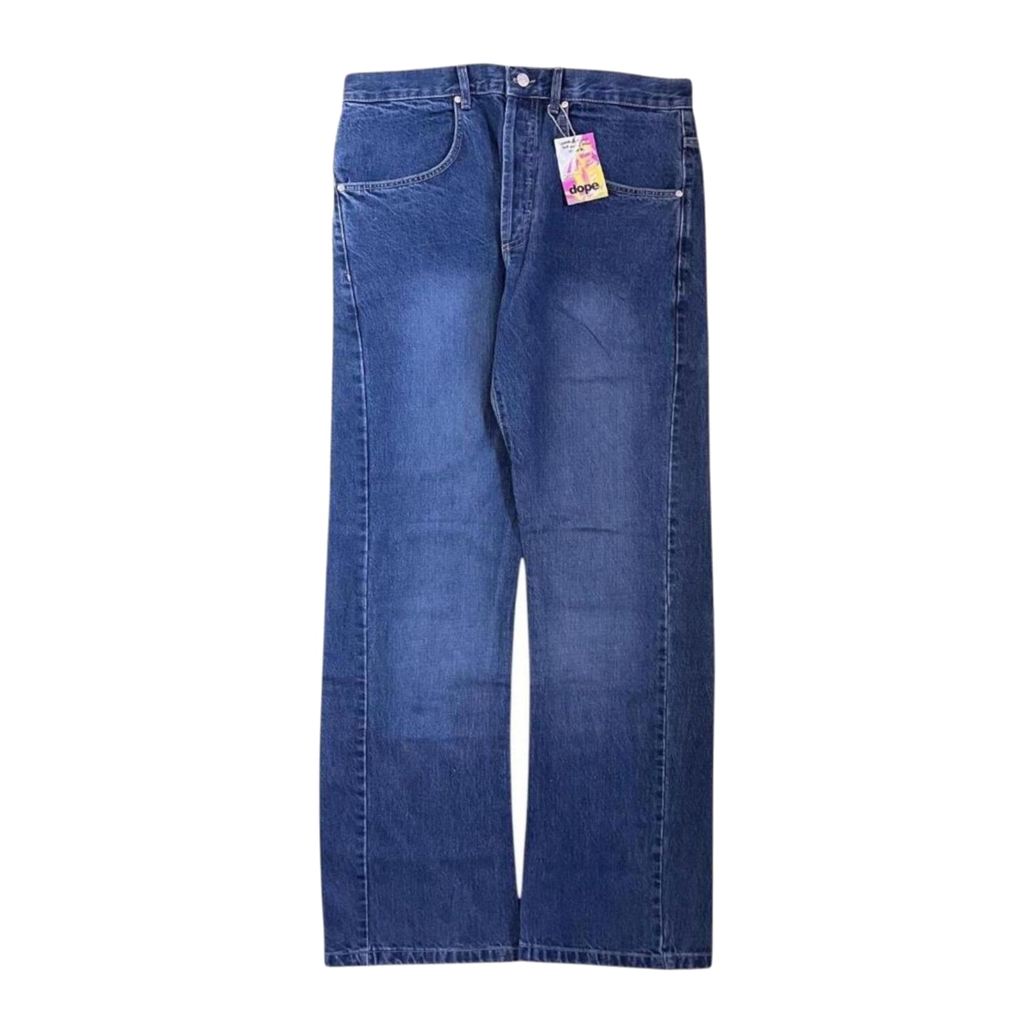 Dope Silvester Blast Wash Men's Y2K New with Tag Straight Leg Denim Jean W34 L32