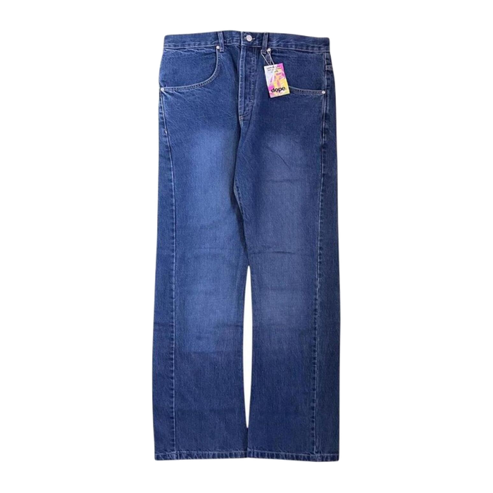 Dope Silvester Blast Wash Men's Y2K New with Tag Straight Leg Denim Jean W34 L32