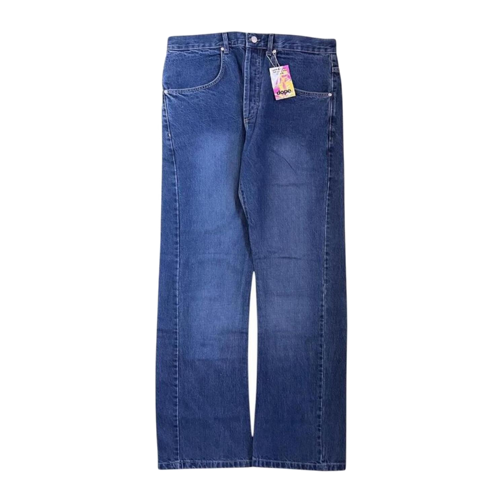 Dope Silvester Blast Wash Men's Y2K New with Tag Straight Leg Denim Jean W32 L32