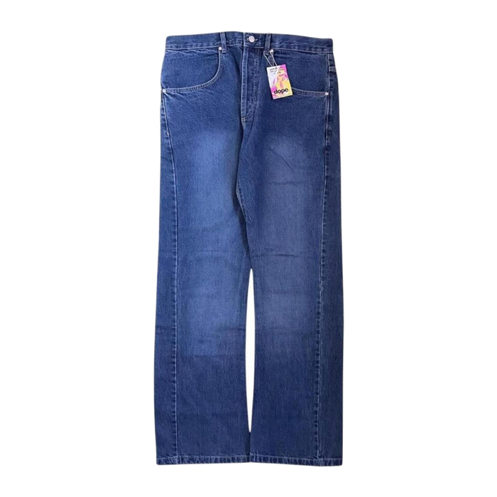 Dope Silvester Blast Wash Men's Y2K New with Tag Straight Leg Denim Jean W32 L32